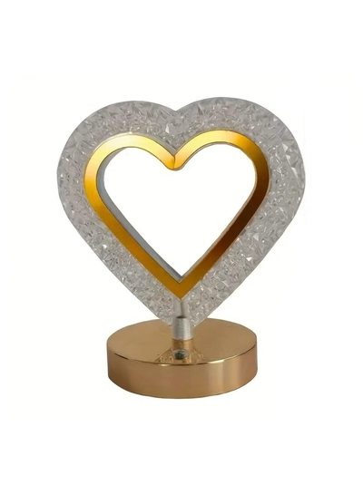Yuwell Ramadan Lamp Crystal Table Lamp Heart Lamp With USB 3 Color Changing Option Crystal Lamp LED Light Lamp With 3 Light Intensities Tactile Switch Desk Lamp Ramadan Decoration Light-0