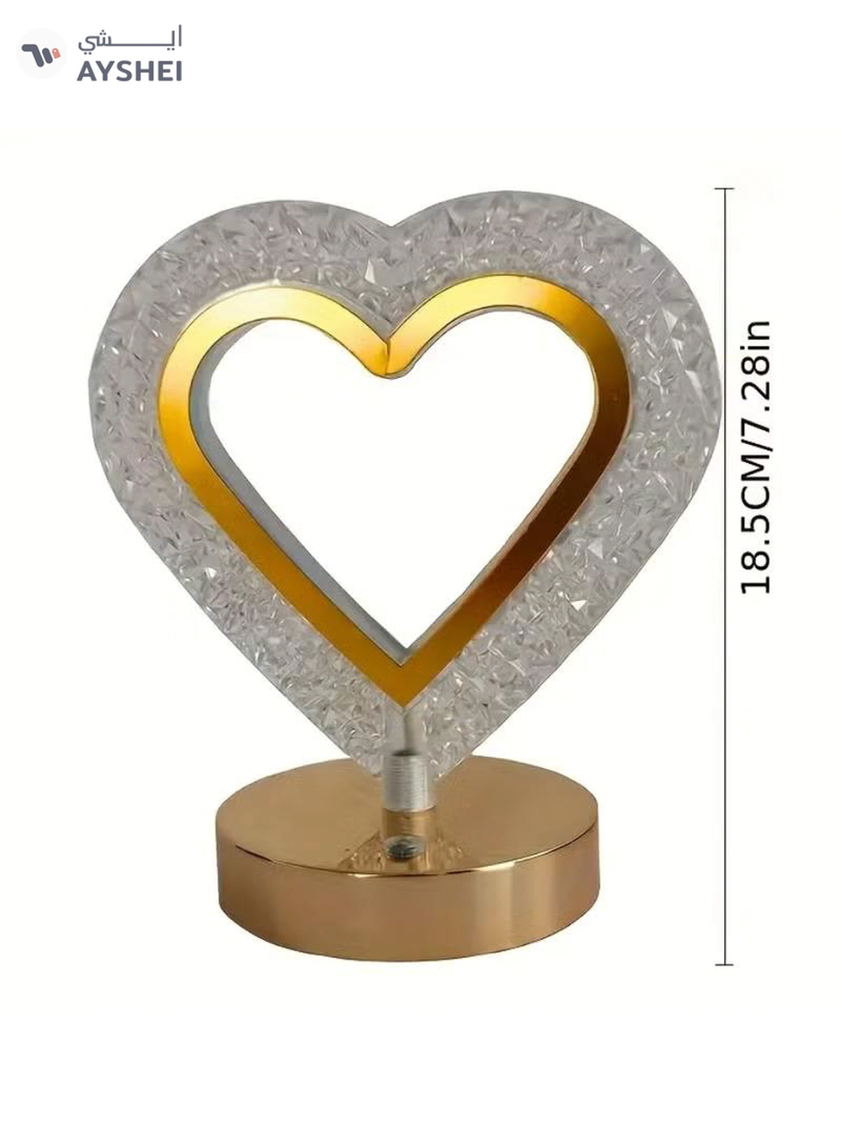 Yuwell Ramadan Lamp Crystal Table Lamp Heart Lamp With USB 3 Color Changing Option Crystal Lamp LED Light Lamp With 3 Light Intensities Tactile Switch Desk Lamp Ramadan Decoration Light-2-2