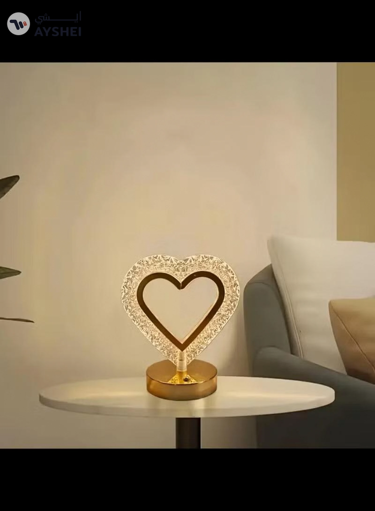 Yuwell Ramadan Lamp Crystal Table Lamp Heart Lamp With USB 3 Color Changing Option Crystal Lamp LED Light Lamp With 3 Light Intensities Tactile Switch Desk Lamp Ramadan Decoration Light-4-4