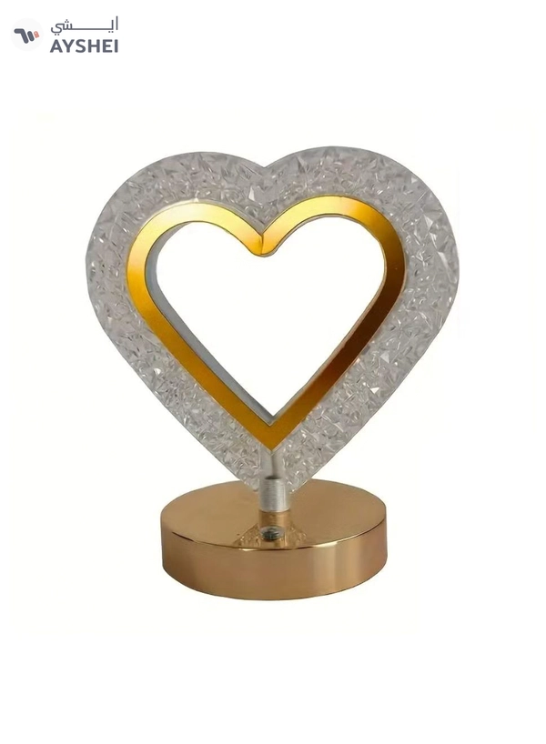 Yuwell Ramadan Lamp Crystal Table Lamp Heart Lamp With USB 3 Color Changing Option Crystal Lamp LED Light Lamp With 3 Light Intensities Tactile Switch Desk Lamp Ramadan Decoration Light