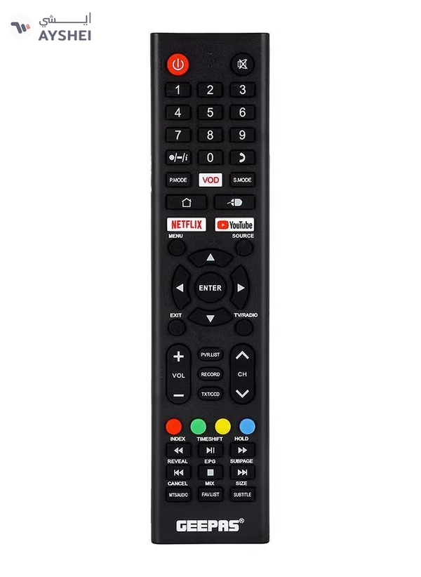 GEEPAS 32 Inch HD Smart LED TV With Remote Control, HDMI And USB Ports, Head Phone Jack, PC Audio In ,Wi-Fi, Android 14.0 With E-Share,YouTube Etc GLED3202SCHD Black