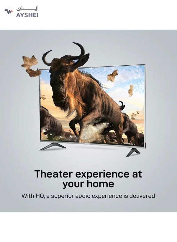 GEEPAS 32 Inch HD Smart LED TV With Remote Control, HDMI And USB Ports, Head Phone Jack, PC Audio In ,Wi-Fi, Android 14.0 With E-Share,YouTube Etc GLED3202SCHD Black