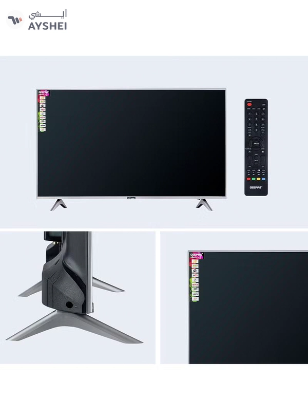 GEEPAS 32 Inch HD Smart LED TV With Remote Control, HDMI And USB Ports, Head Phone Jack, PC Audio In ,Wi-Fi, Android 14.0 With E-Share,YouTube Etc GLED3202SCHD Black