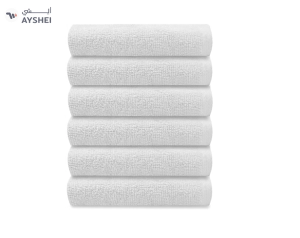 REZLAN Premium 6-Piece Washcloth Set - 100% Cotton