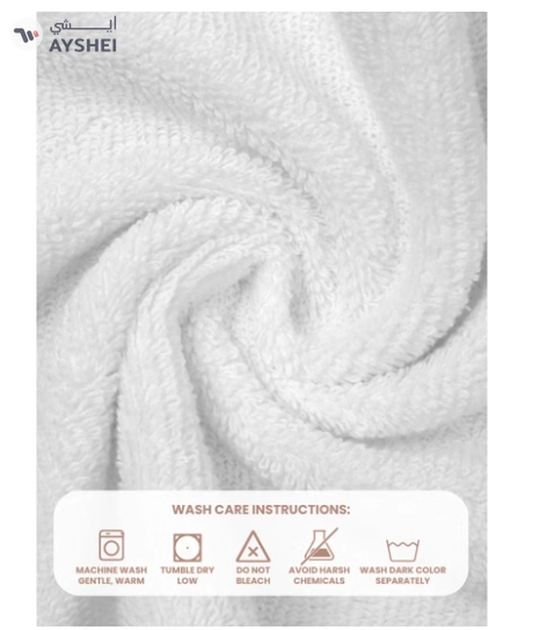 REZLAN Premium 6-Piece Washcloth Set - 100% Cotton