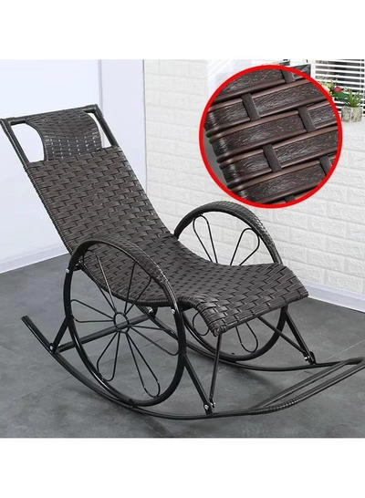 DubaiGallery Rocking Chair Recliner Adult Balcony Household Leisure Chair Outdoor Elderly Adult Nap Double Deck-3