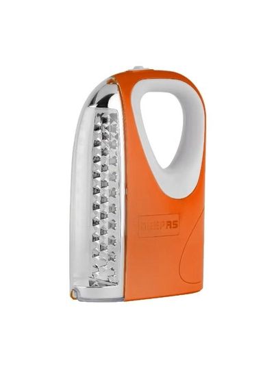 GEEPAS Rechargeable Emergency Lantern With Energy Efficient Design Extended Battery Life , 4V Rechargeable Sealed Lead Acid Battery , Solar DC Input, 30 pcs SMD LED, 5 Hours Working,-0