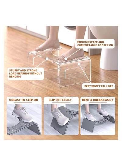 Eworld Acrylic Adult Toilet Stool, Beautiful and Elegant Solution to Enhance Intestinal Health-1