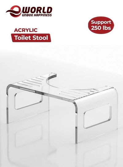 Eworld Acrylic Adult Toilet Stool, Beautiful and Elegant Solution to Enhance Intestinal Health-0