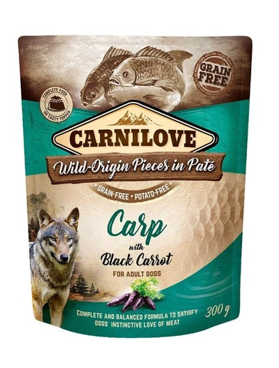 Carnilove Carp with Black Carrot for Adult Dogs (Wet Food Pouches) 12x300g-0