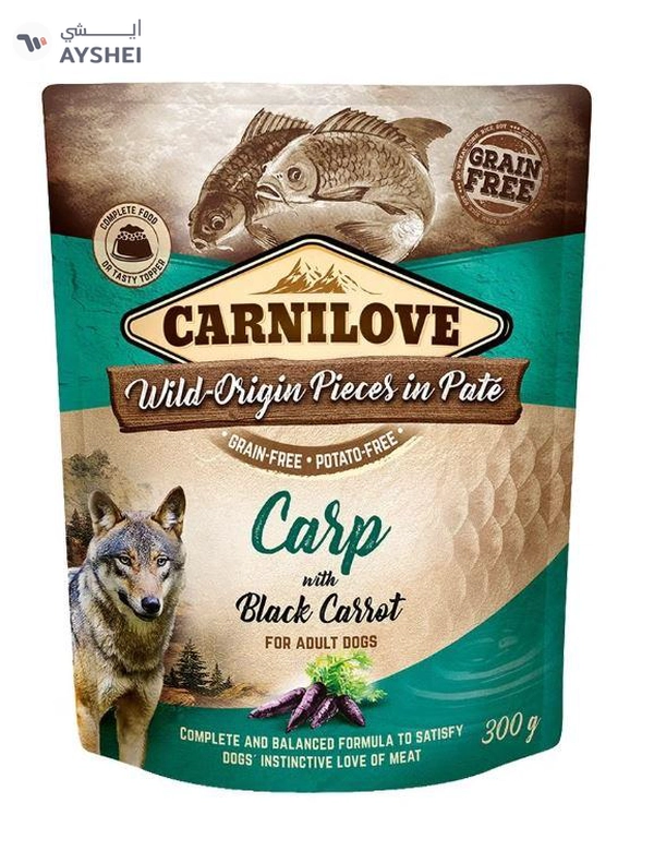 Carnilove Carp with Black Carrot for Adult Dogs (Wet Food Pouches) 12x300g