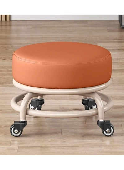 DubaiGallery Rolling Stools with 4 Wheels, Modern Low Seat Stool with Wheels for Home, Office, Shop, Living Room, Kitchen, Garage or Sofa, Footstool, Modern Rolling Seat-0