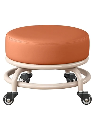 DubaiGallery Rolling Stools with 4 Wheels, Modern Low Seat Stool with Wheels for Home, Office, Shop, Living Room, Kitchen, Garage or Sofa, Footstool, Modern Rolling Seat-1