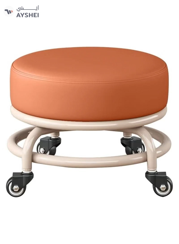 DubaiGallery Rolling Stools with 4 Wheels, Modern Low Seat Stool with Wheels for Home, Office, Shop, Living Room, Kitchen, Garage or Sofa, Footstool, Modern Rolling Seat