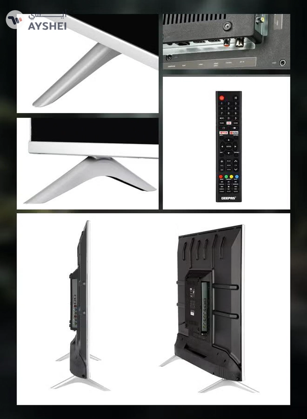 GEEPAS 43" Frameless HD Smart LED TV With Remote Control,HDMI & USB Ports, Head Phone Jack, PC Audio In,Wi-Fi, Android 14.0 with E-Share, YouTube, Netflix GLED4328SXHD Black