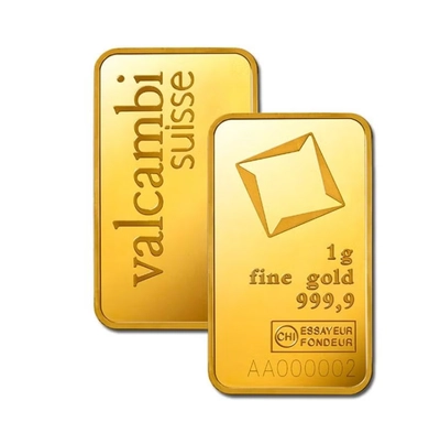 Valcambi Suisse 1g Pure 999.9 Fine Gold Bar 24KT - 1 Gram-0