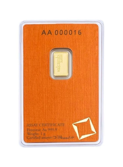 Valcambi Suisse 1g Pure 999.9 Fine Gold Bar 24KT - 1 Gram-2