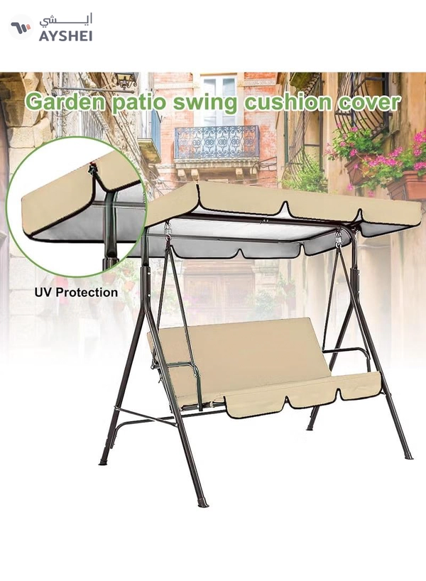 DubaiGallery Outdoor Patio Swing Chair, Canopy Swing with Removable Cushion and Weather Resistant Powder Coated Steel Frame, Suitable for Patio, Garden, Poolside, Balcony