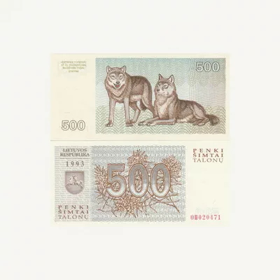 LITHUANIA 500 TALON BANKNOTE 1993-2