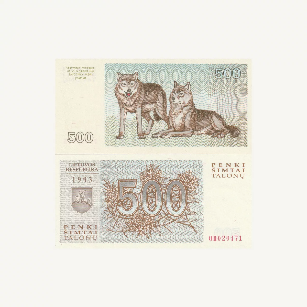 LITHUANIA 500 TALON BANKNOTE 1993-2-2