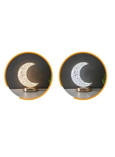 Yuwell Ramadan Lamp Crystal Table Lamp Moon Lamp With USB 3 Color Changing Option Crystal Lamp LED Light Lamp With 3 Light Intensities Tactile Switch Desk Lamp Moon Lamp Ramadan Light For Ramadan Decoration-7