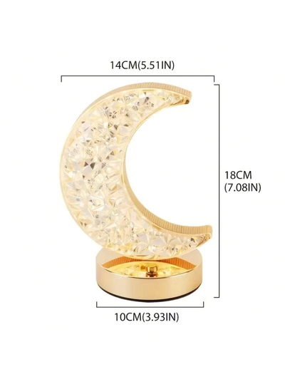 Yuwell Ramadan Lamp Crystal Table Lamp Moon Lamp With USB 3 Color Changing Option Crystal Lamp LED Light Lamp With 3 Light Intensities Tactile Switch Desk Lamp Moon Lamp Ramadan Light For Ramadan Decoration-2