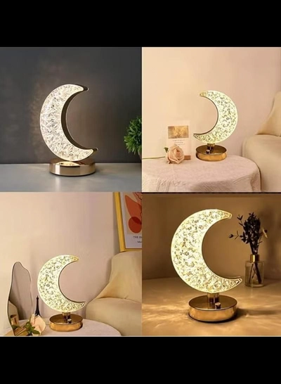 Yuwell Ramadan Lamp Crystal Table Lamp Moon Lamp With USB 3 Color Changing Option Crystal Lamp LED Light Lamp With 3 Light Intensities Tactile Switch Desk Lamp Moon Lamp Ramadan Light For Ramadan Decoration-6