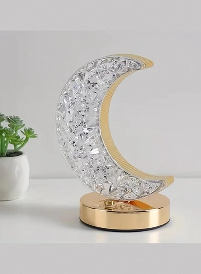 Yuwell Ramadan Lamp Crystal Table Lamp Moon Lamp With USB 3 Color Changing Option Crystal Lamp LED Light Lamp With 3 Light Intensities Tactile Switch Desk Lamp Moon Lamp Ramadan Light For Ramadan Decoration-4