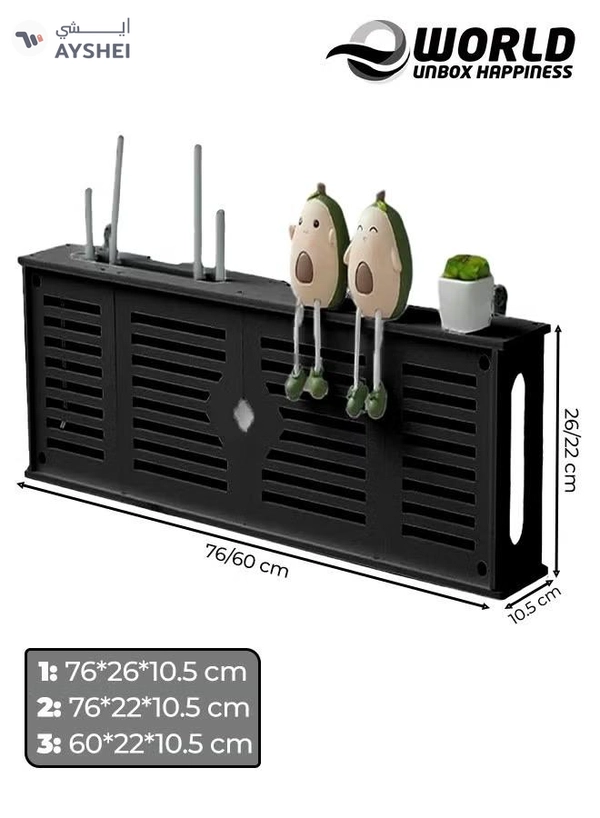 Eworld Stylish Wall-Mounted Router Rack for Wi-Fi Router, Set-Top Box, Light Cat Box, and More
