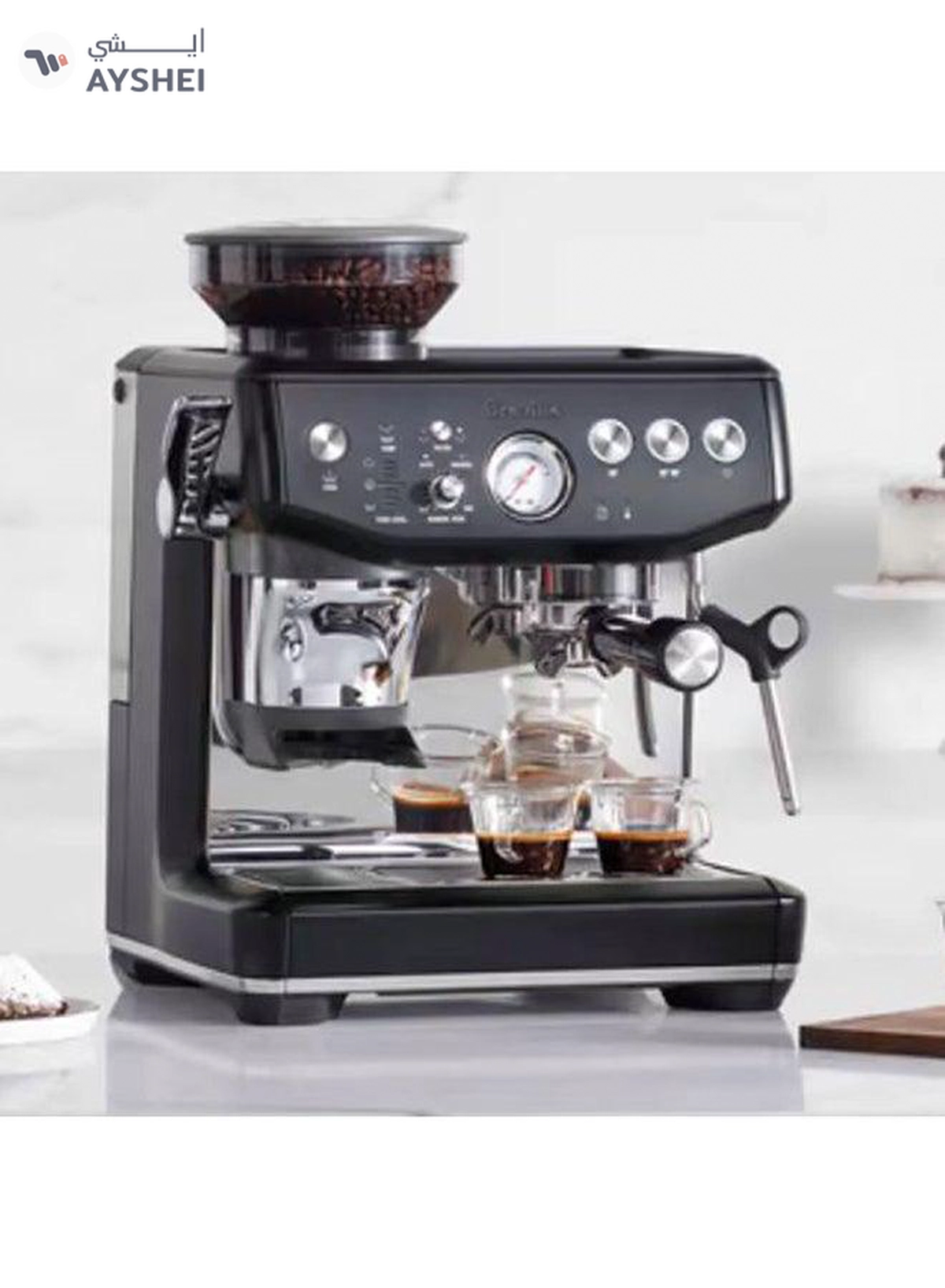 Breville Barista Express Impress Espresso Machine BES876BTR – Assisted Tamping, Built-in Grinder, Rich Espresso 2 L 1850 W BES876BTR Black Truffle-1-1