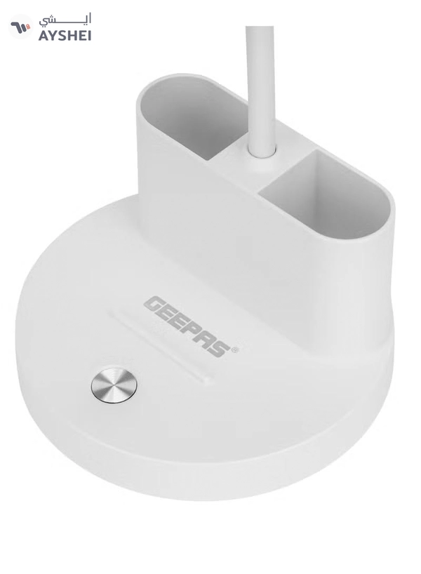 Geepas Rechargeable Reading Lamp | Table Light with Phone Holder | Perfect for Studying, Working, Travelling, Used at Home and Office| Lithium Battery- 15 Hours Time | 2 Years Warranty GDL53040