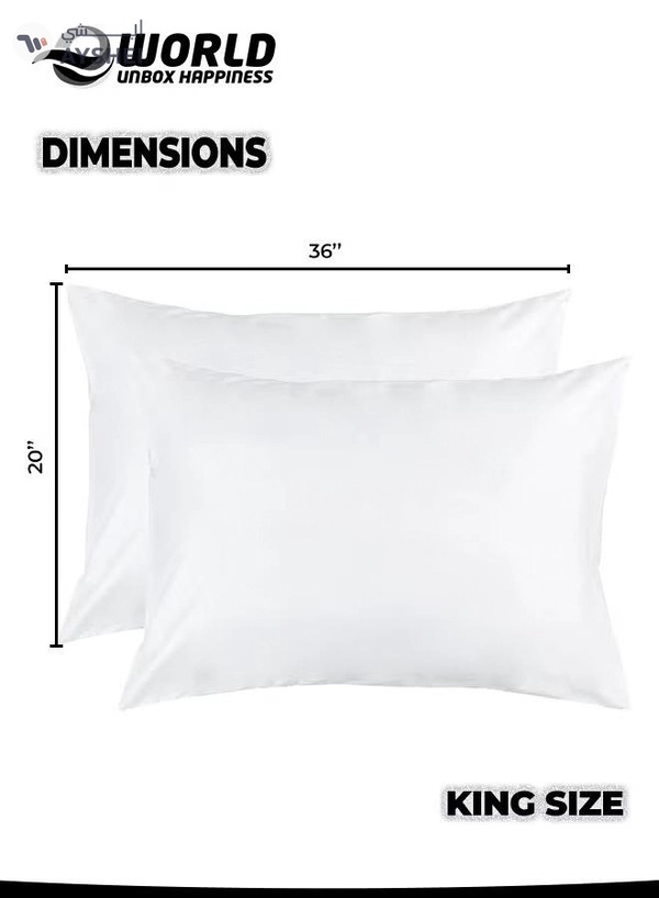 Eworld 2 Pieces Waterproof King Size White Pillow Protectors, Hypoallergenic, Breathable Noiseless