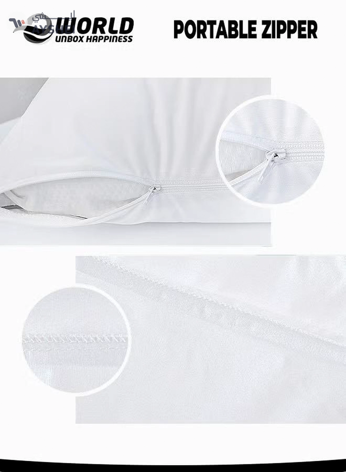 Eworld 2 Pieces Waterproof King Size White Pillow Protectors, Hypoallergenic, Breathable Noiseless-2-2