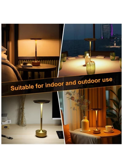 ZERIFAM Cordless Table Lamp, Portable LED Desk Lamps, 2000mAh USB Rechargeable Battery Operated, 3 Color Stepless Dimming Up Touch Lamp for Bedroom Dining Room Restaurant Night Light-5