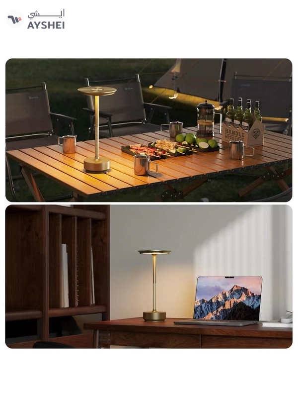 ZERIFAM Cordless Table Lamp, Portable LED Desk Lamps, 2000mAh USB Rechargeable Battery Operated, 3 Color Stepless Dimming Up Touch Lamp for Bedroom Dining Room Restaurant Night Light