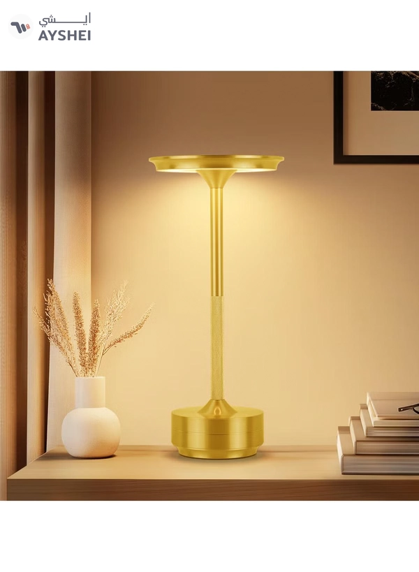 ZERIFAM Cordless Table Lamp, Portable LED Desk Lamps, 2000mAh USB Rechargeable Battery Operated, 3 Color Stepless Dimming Up Touch Lamp for Bedroom Dining Room Restaurant Night Light