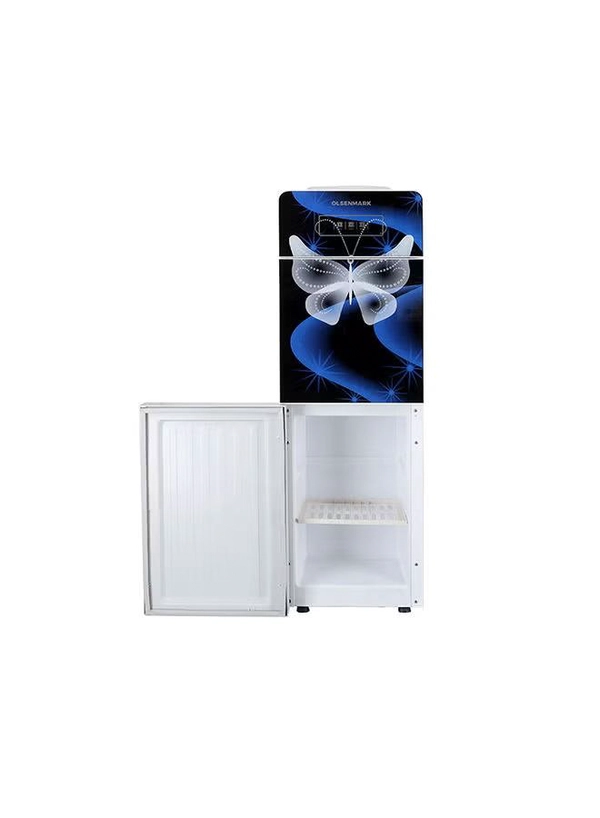 Olsenmark Two Door Water Dispenser with Glass Panel Hot And Cold Function OMWD1837 Blur and White