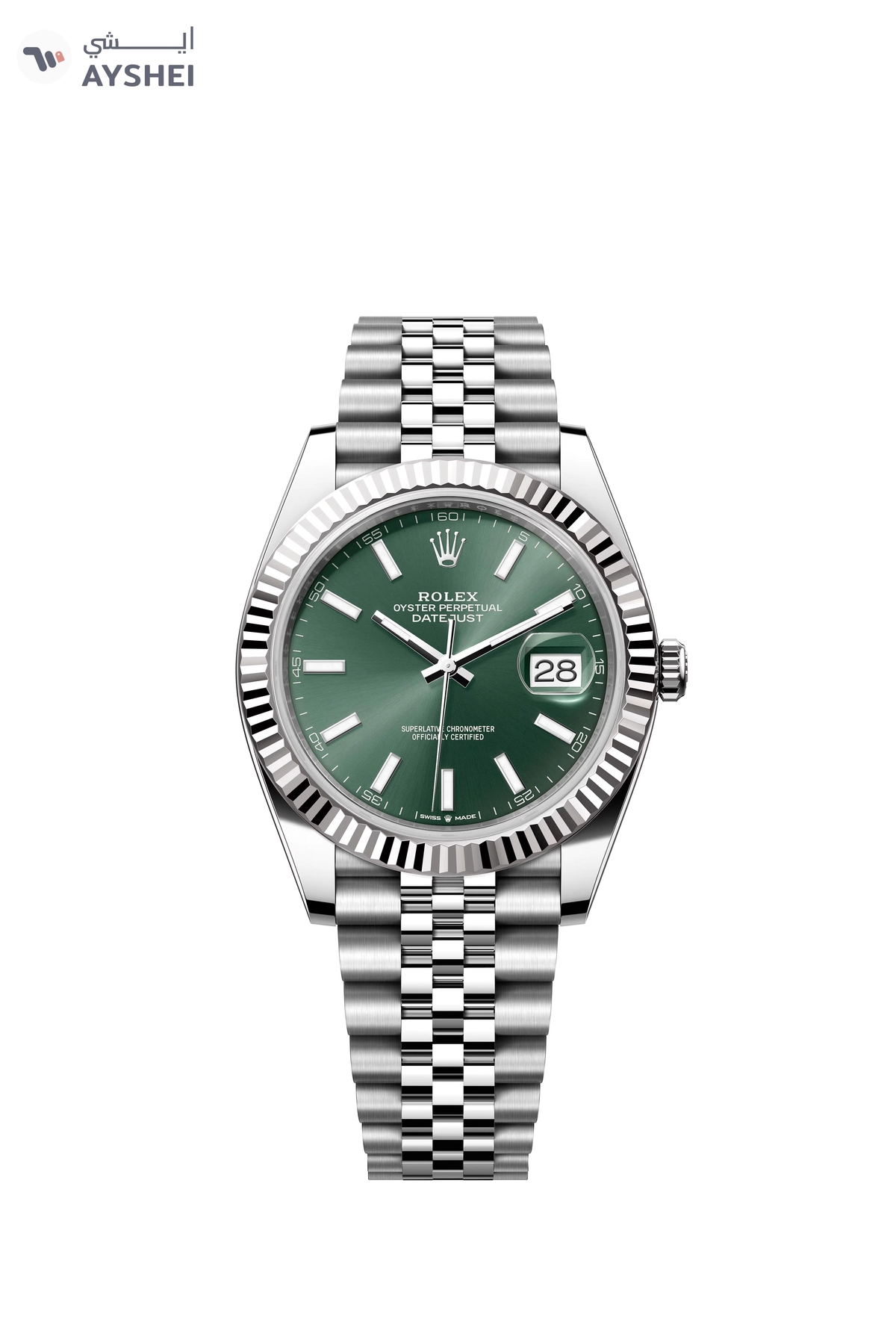 Rolex Datejust Green Index Dial 41mm-0-0