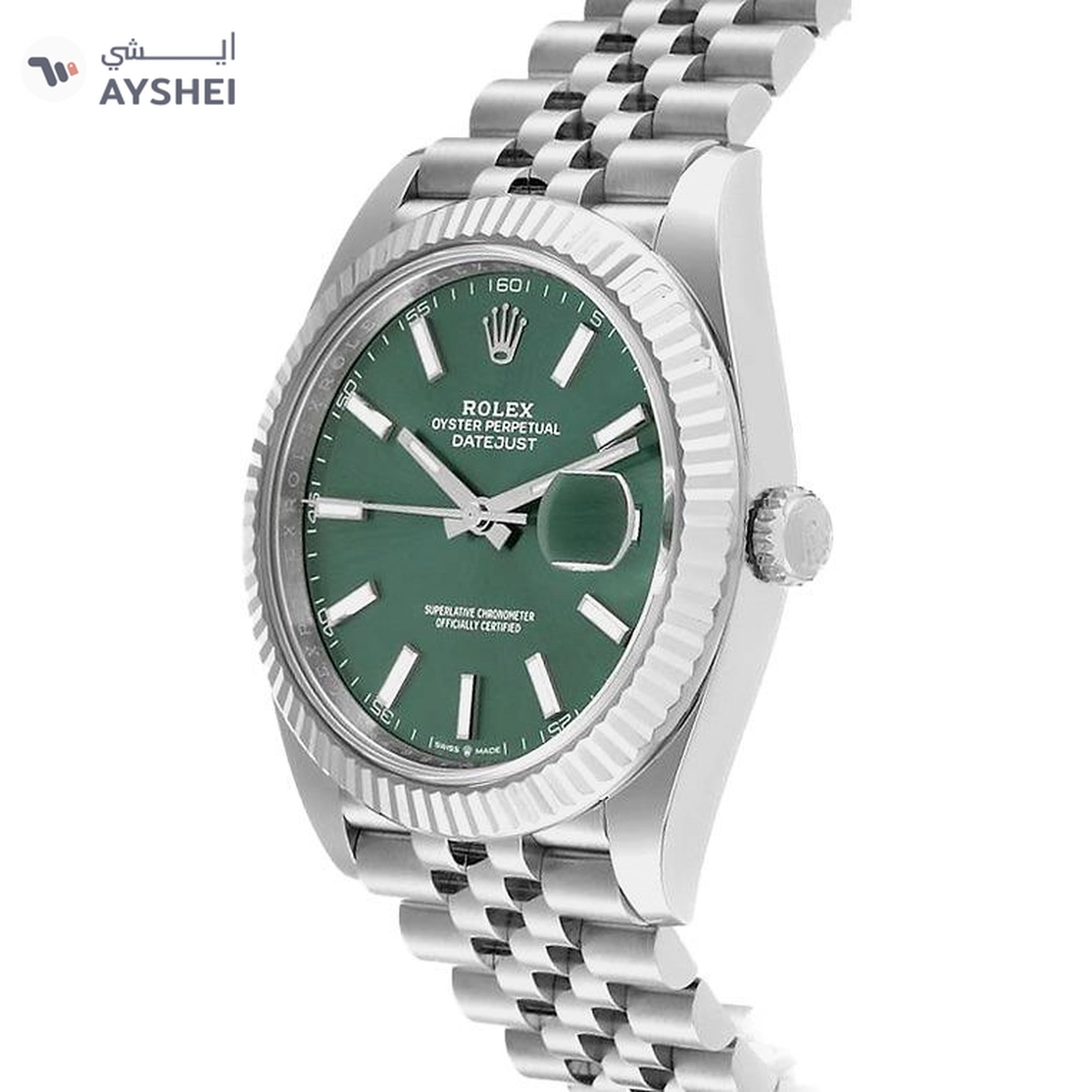 Rolex Datejust Green Index Dial 41mm-2-2