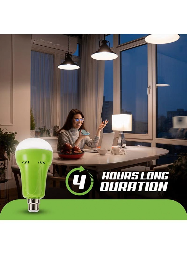 Olsenmark Rechargeable LED Bulb with Remote | Portable 5W LED Light with B22 Base | 2400mAh Battery, 4-Hour Runtime | Ideal for Power Cuts, Travel, Camping & Home Use Pista