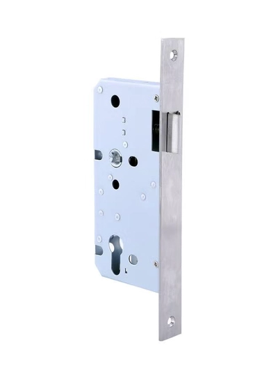Geepas GHW65024 Stainless Steel Passage Lock - 72mm SS 304 Bolts | Latch Bolt & Dead Bolt |Fire Retardant Material | 235mm Forend Plate, Galvanized Lock case | 2 Years Warranty Silver 235mm-0