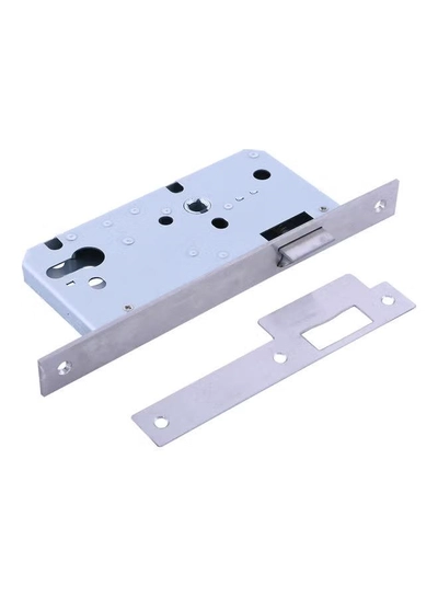 Geepas GHW65024 Stainless Steel Passage Lock - 72mm SS 304 Bolts | Latch Bolt & Dead Bolt |Fire Retardant Material | 235mm Forend Plate, Galvanized Lock case | 2 Years Warranty Silver 235mm-2