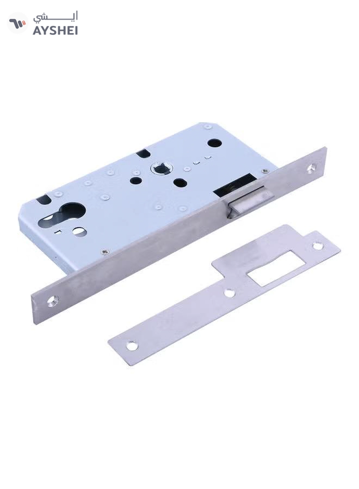 Geepas GHW65024 Stainless Steel Passage Lock - 72mm SS 304 Bolts | Latch Bolt & Dead Bolt |Fire Retardant Material | 235mm Forend Plate, Galvanized Lock case | 2 Years Warranty Silver 235mm-2-2