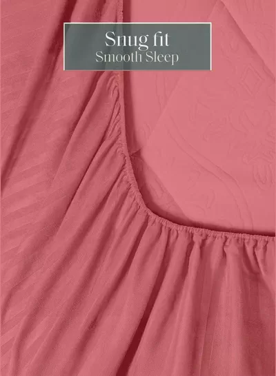 Premium Striped Duvet Set All Season – 4-Pieces Set Dusty Rose | King Size 220x240 cm | Ultra-Soft, Wrinkle-Resistant & Made in Dubai | Includes Duvet Cover, Fitted Sheet (200x200 cm) & 2 Pillowcases (50x70 cm)-3