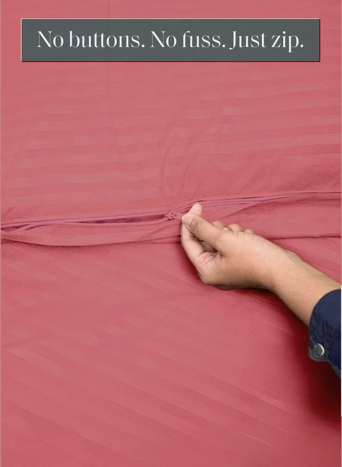 Premium Striped Duvet Set All Season – 4-Pieces Set Dusty Rose | King Size 220x240 cm | Ultra-Soft, Wrinkle-Resistant & Made in Dubai | Includes Duvet Cover, Fitted Sheet (200x200 cm) & 2 Pillowcases (50x70 cm)-2-2