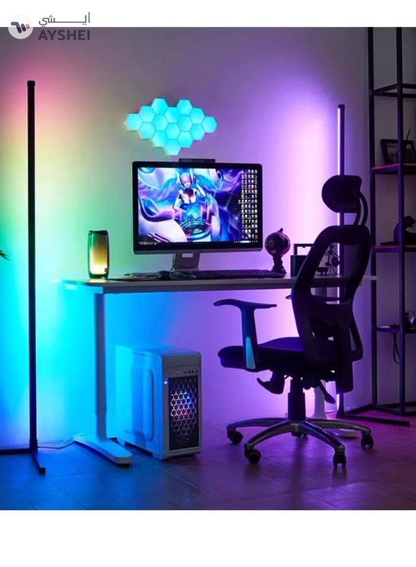 TUYA Smart RGB LED Floor Lamp Modern Minimalism Color Changing LED Dimmable Torchiere 20W 140CM