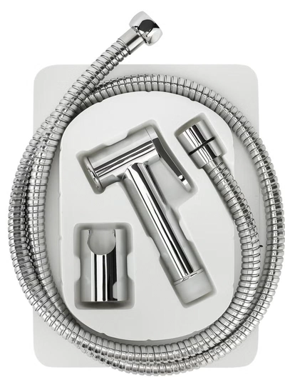 Geepas Cleo Shattaf Set- GSW61129 Soft Spray Non-Stop Water Jet with Easy Switch On High-Quality ABS Material, G1/2" Thread| Suitable Water Temperature- 60-Degrees Celsius For Bathroom Use Silver-0