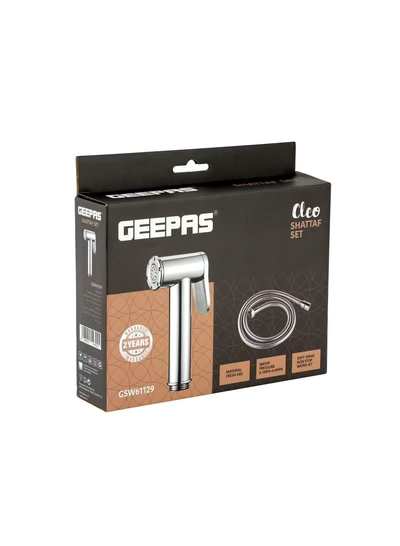 Geepas Cleo Shattaf Set- GSW61129 Soft Spray Non-Stop Water Jet with Easy Switch On High-Quality ABS Material, G1/2" Thread| Suitable Water Temperature- 60-Degrees Celsius For Bathroom Use Silver-7