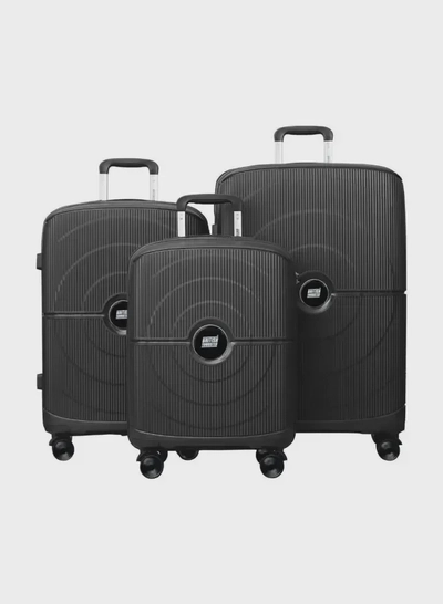 British Tourister Polypropylene Hardshell Luggage Set 3-Piece Spinner – TSA Approved Lock |Lightweight & Durable 20/24/28 Inch (Small, Medium, Large) – Black-0