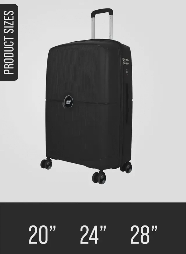 British Tourister Polypropylene Hardshell Luggage Set 3-Piece Spinner – TSA Approved Lock |Lightweight & Durable 20/24/28 Inch (Small, Medium, Large) – Black